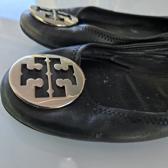 Tory burch Minnie Travel Ballet‎ Flat Black Size 8.5Womens Classic - Picture 6 of 7